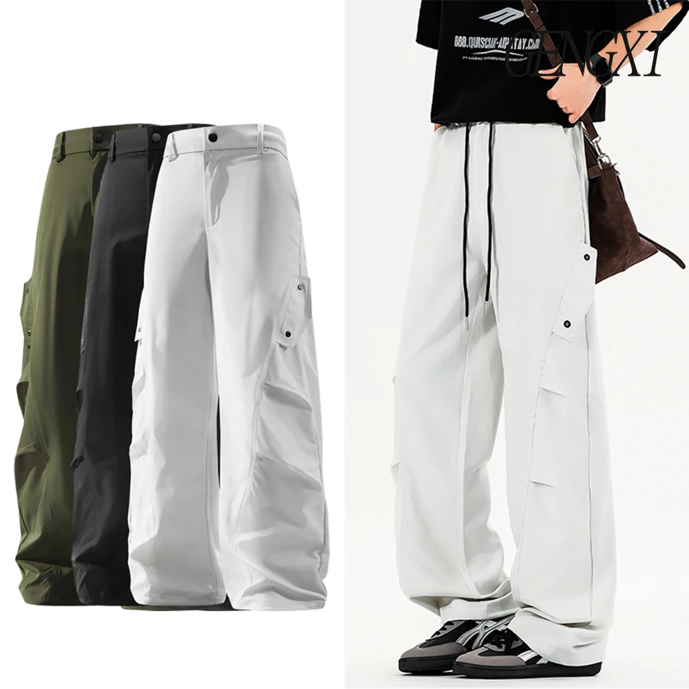 

Outdoor Sports Mountain Camping Hiking Waterproof Punch Pants Ice Silk Quick Dry Casual Pants Multi-Pocket Paratrooper Pants
