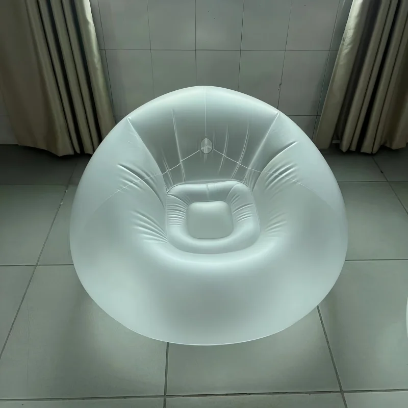 Luminous Inflatable Sofa  PVC Lazy Transparent Portable Inflatable LED Bean Bag Sofa, Single Person Household Plush Sofa Chair
