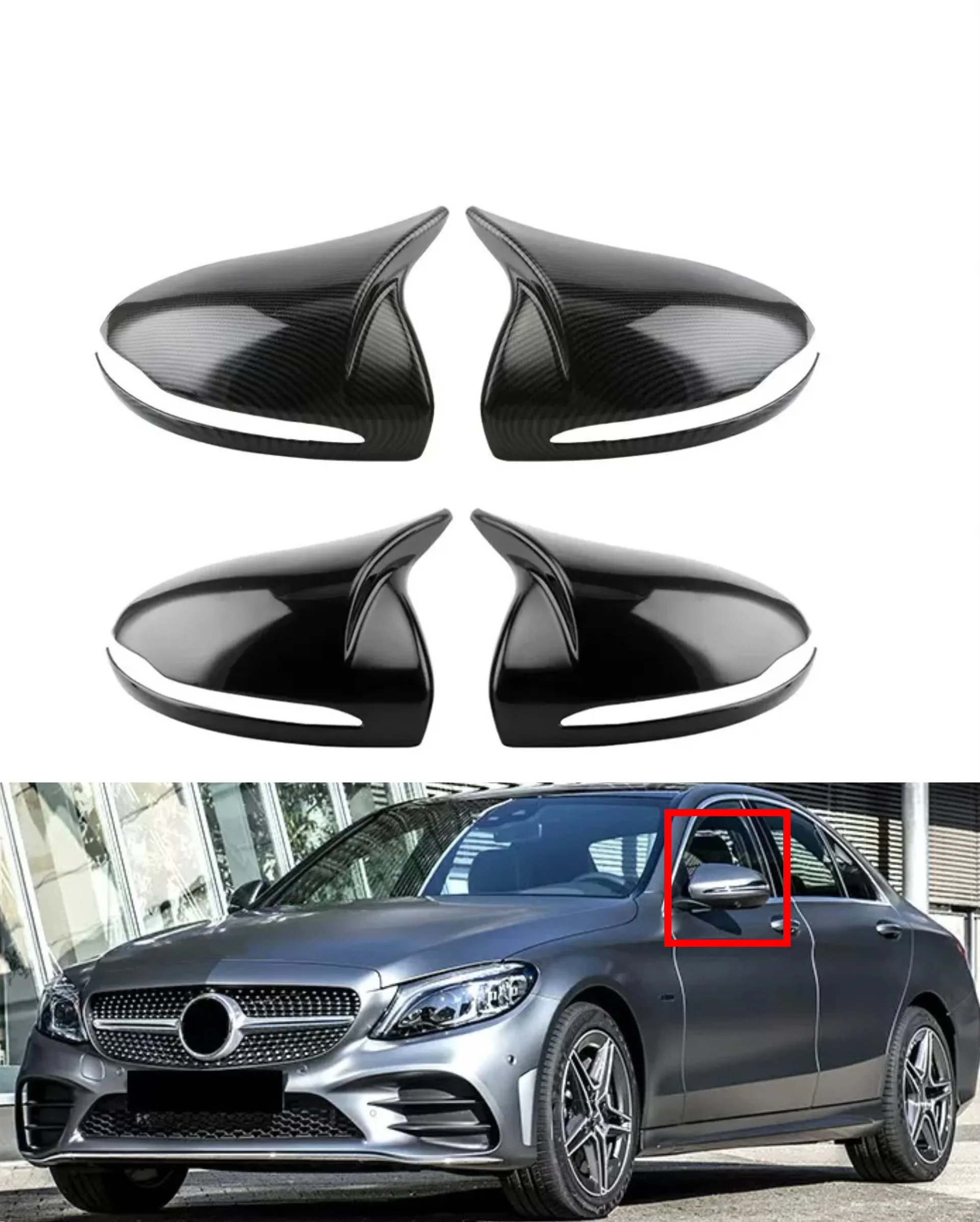 Für Mercedes-Benz E GLC S C Klasse W205 W213 X253 W222 W238 Rück Seite Spiegel Abdeckung Flügel Kappe außen Tür Rückansicht Trim LHD