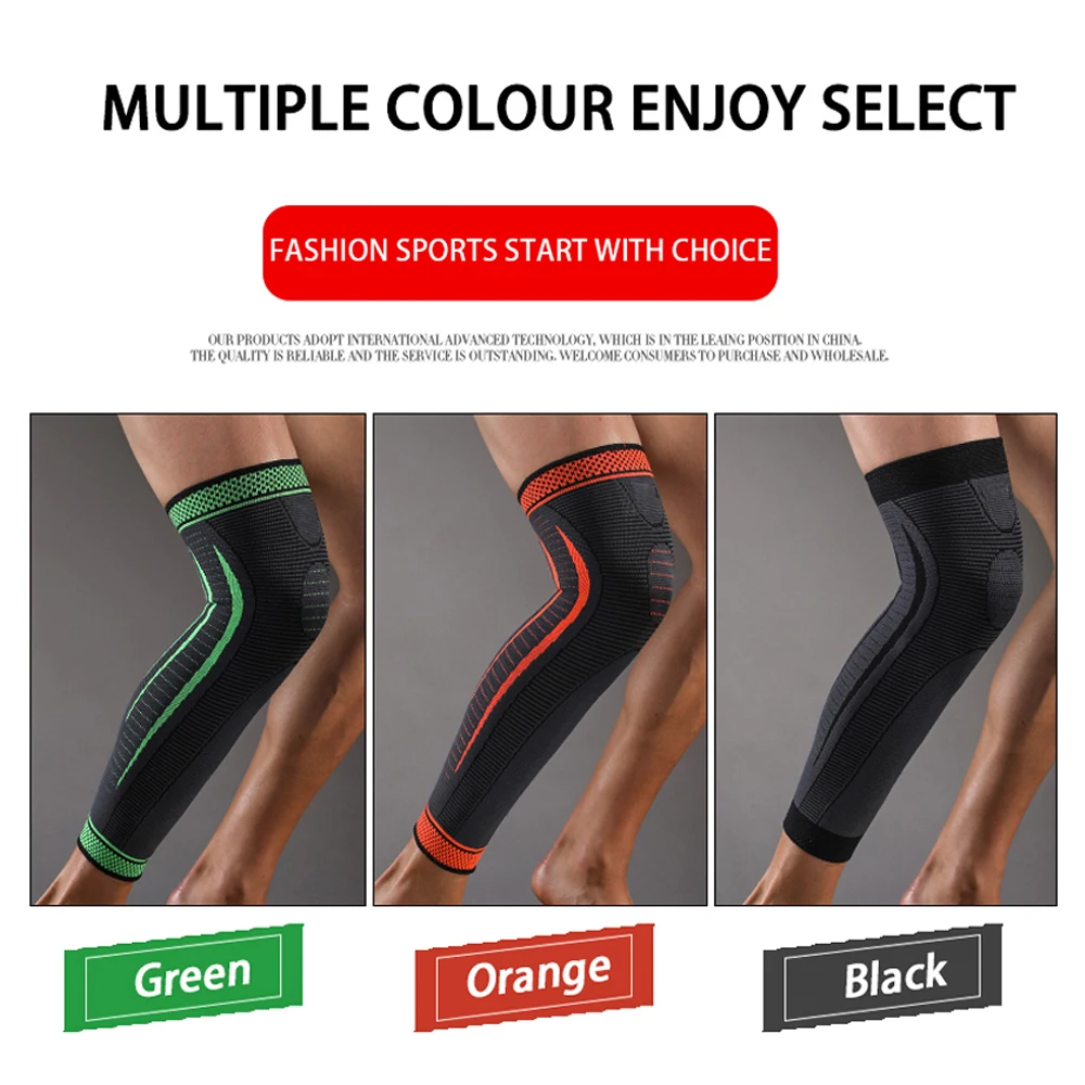 1/2 PCS Sport Full Leg Compression Sleeves Long Knee Support for Cycling Running Basketball Weightlift Workout Joint Pain Relief