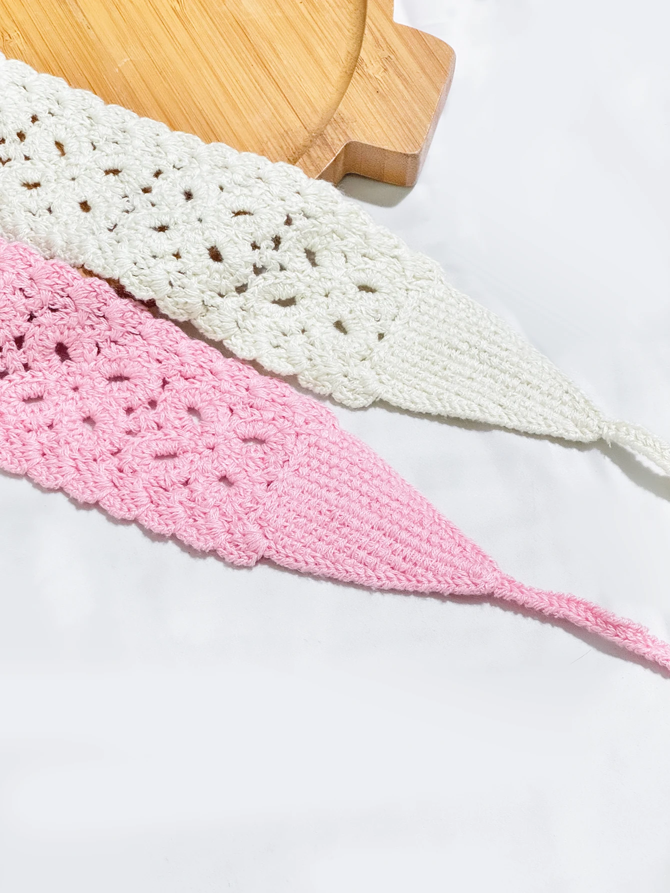 1 gestricktes Haarband mit Blumenmuster, buntes gewebtes Band, vielseitiges Haar-Accessoire, süßes Mädchen-Haarband – Detail 7