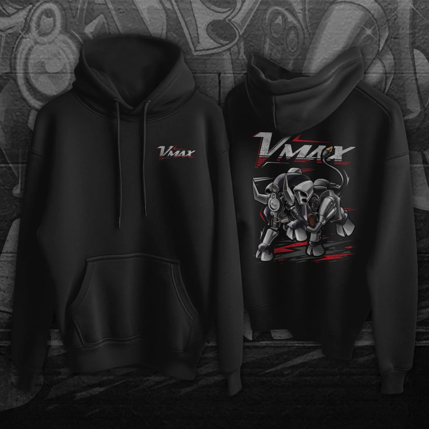 Classic Japanese Motorcycle Vmax Bull Inspired Pullover Hoodie New 100% Cotton Comfortable Casual Mens Sweatshirt Streetwear