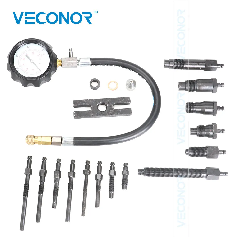 VECONOR Professional Diesel Engine Compression Tester Tool Kit Set Cylinder Pressure Meter For Diesel Truck