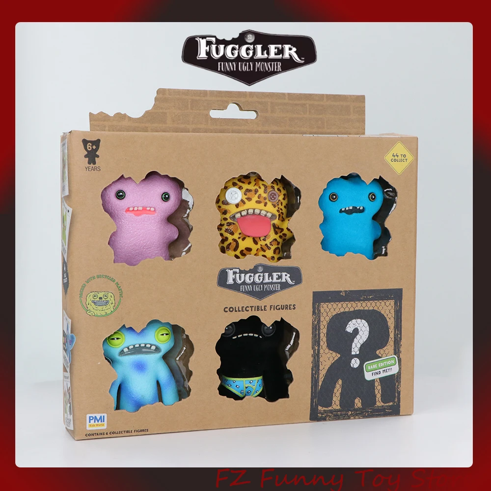 6 unids/set FUGGLER modelos de monstruos feos juego de juguetes Fuggler dientes divertidos monstruos figura juguetes sorpresa caja ciega con 1 pieza estilo aleatorio