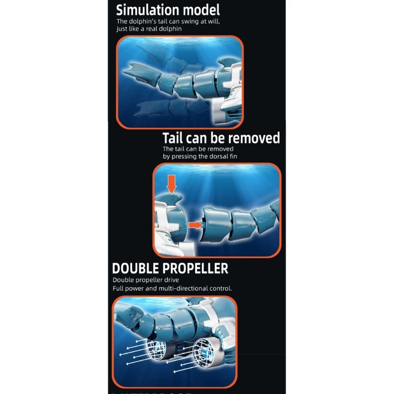성인을위한 원격 제어 돌고래 보트 장난감 호수 수영장을위한 2.4G 돌고래 어린이 성인 전자 선물 방수 동물 장난감