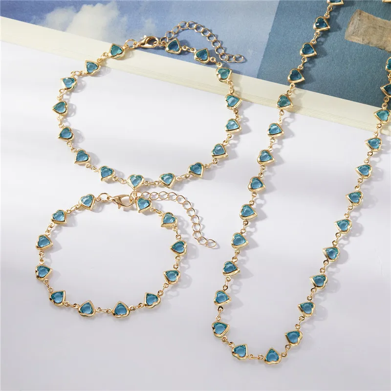 Exquisite Boho Candy Color Heart Shaped Crystal Bracelet for Women Fashion Charm Zircon Butterfly Pearl Metal Chain Bracelets image 5