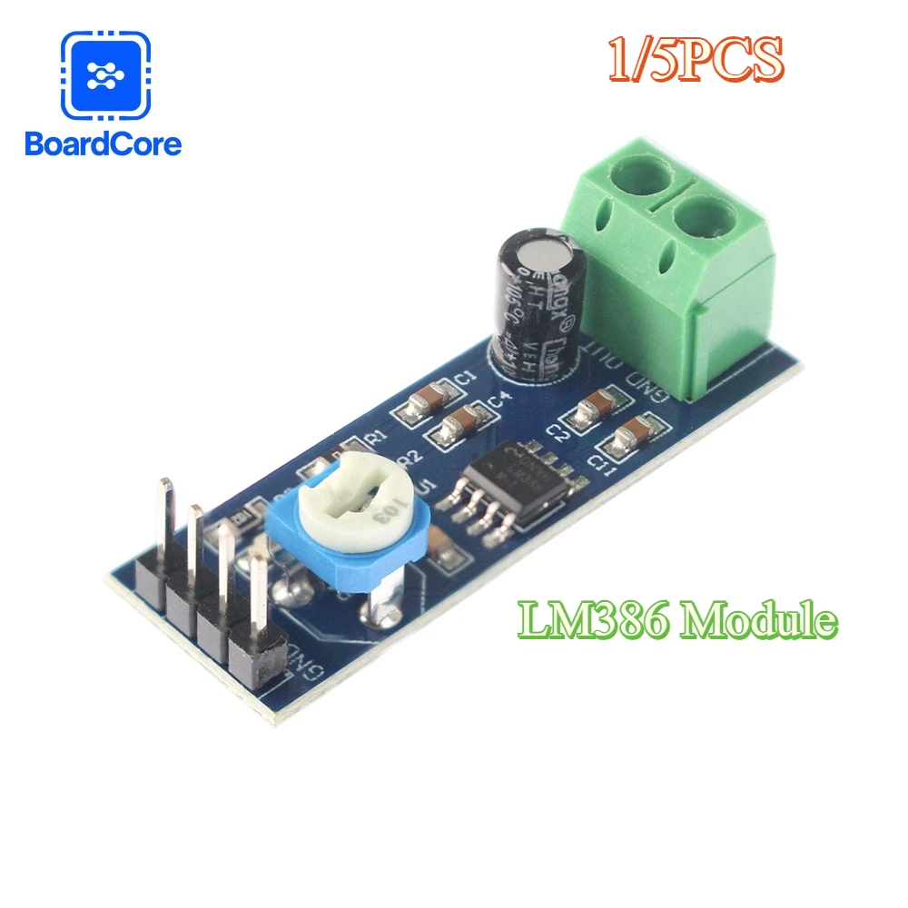 1/5PCS LM386 Audio Power Verstärker Modul 200x Gain Audio Verstärker Bord Mono Power Verstärker 5V-12V Eingang für DIY Lautsprecher