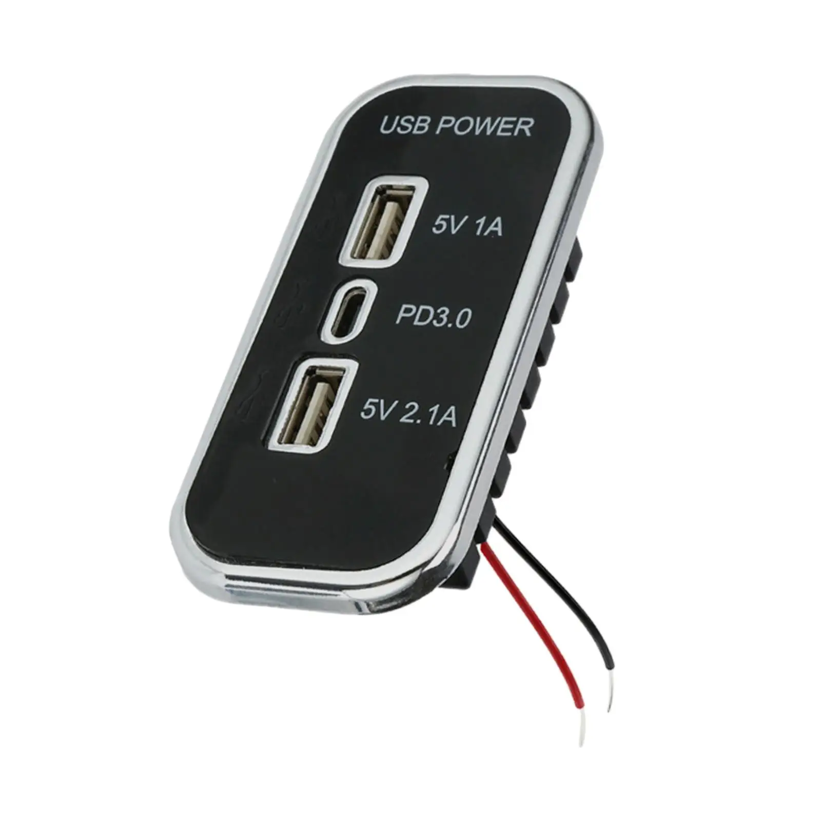 

12V 24V USB Outlet Socket 3 Ports Quick Charge Dual USB + PD 3.0 Type C USB