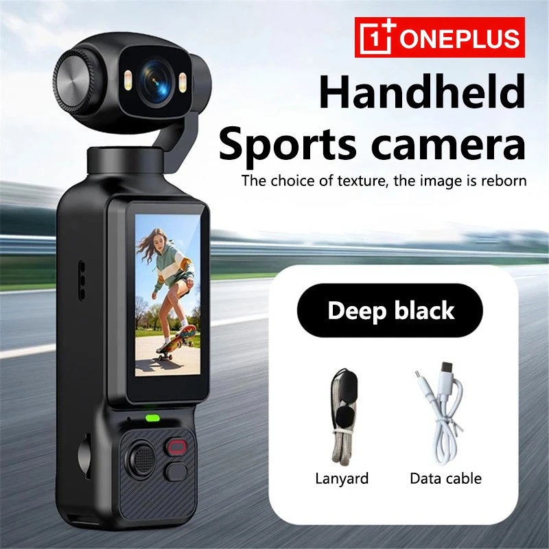 OnePlus Handheld Action 8K Camera 180°Rotatable Lens Electronic Anti-shake Pocket Vlog Camera with Fill Light for Outdoor Sports