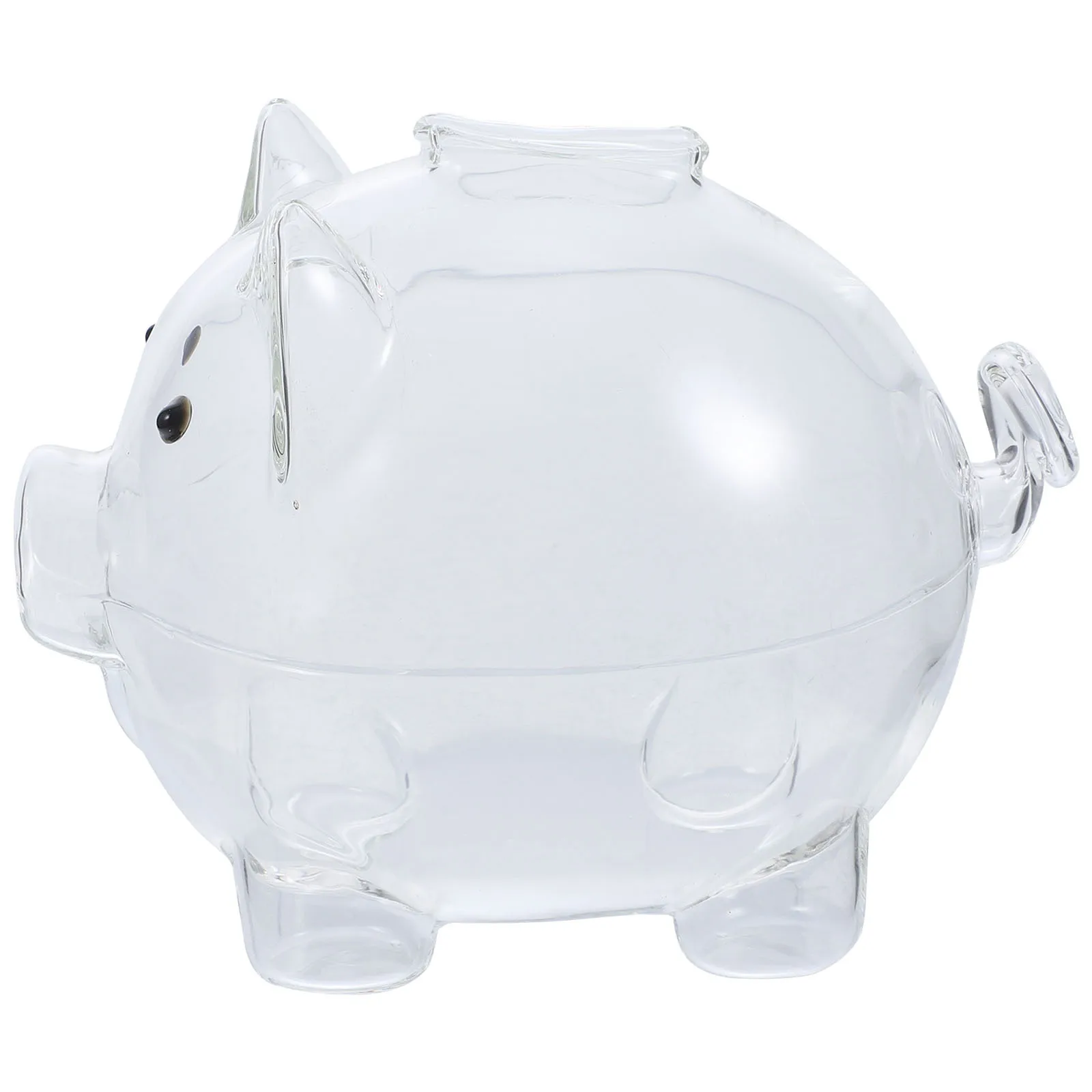 Szklana skarbonka dla dorosłych i dzieci, przezroczysta skarbonka w kształcie świnki, łatwa w czyszczeniu, pojemnik na pieniądze do dekoracji domu, biura, prezent.