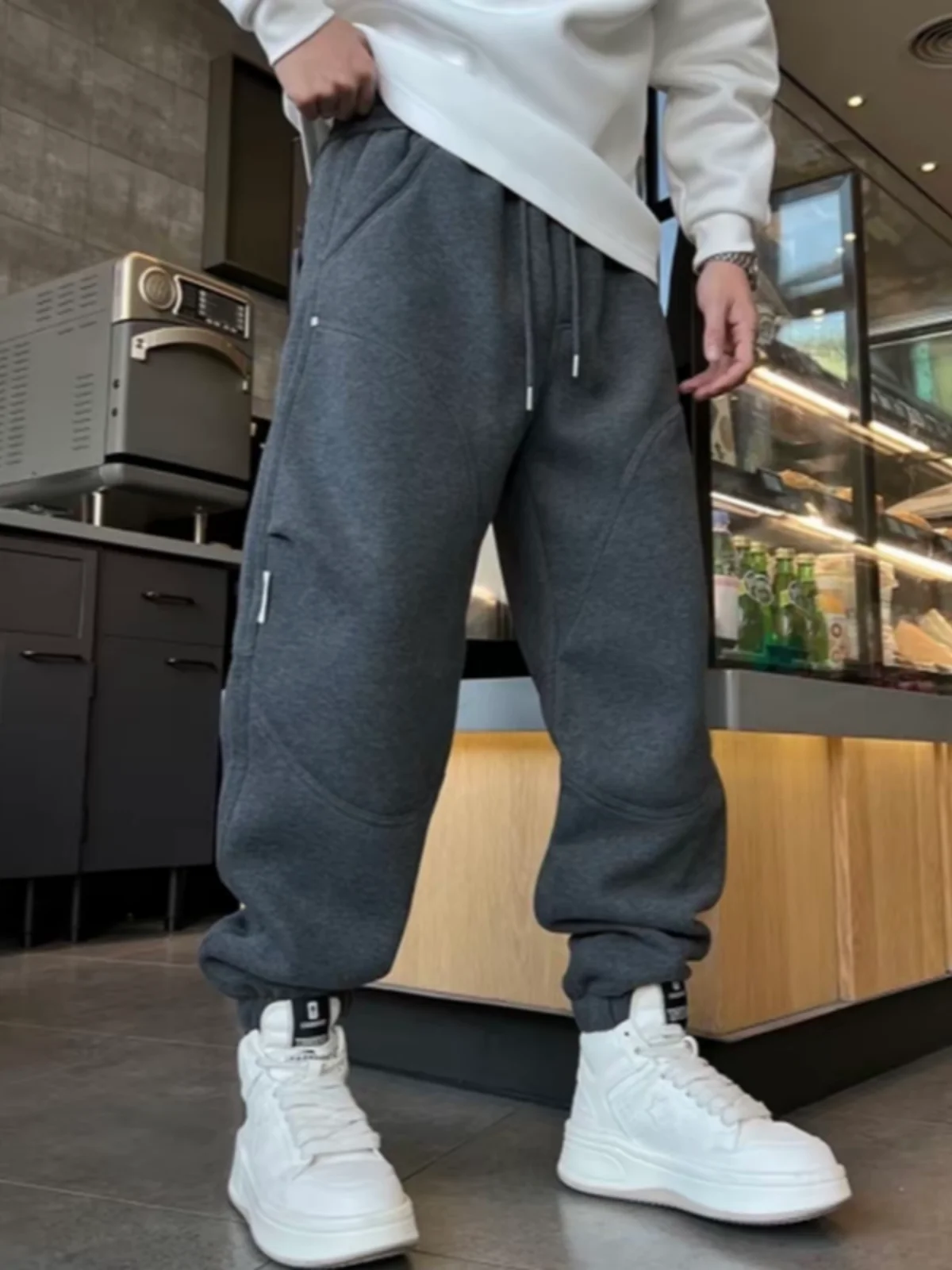 

Мужские зимние повседневные спортивные штаны Harlan с подкладкой Thiened Fce и манжетами, модные универсальные морозостойкие спортивные штаны Harlan