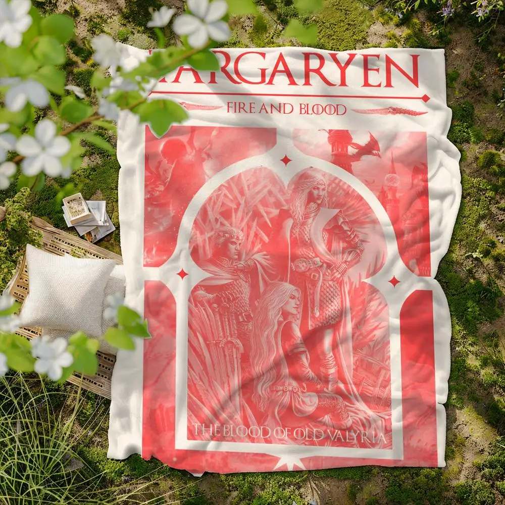fantasy D-Dragon Throne H-House Throw Soft Flannel Blanket for Bed Bedroom Sofa Picnic Throw Skin-friendly Breathable Gift Cover