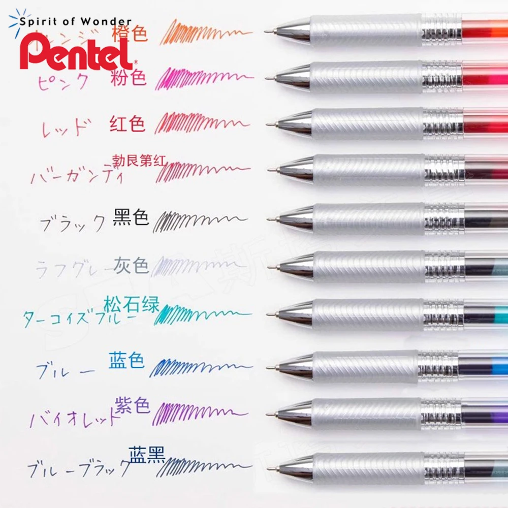 

10pcs Japan Pentel Colorful Gel Pen Set BLN75TL Large Capacity Refill Quick Drying 0.5mm Kawaii School Office Stationery