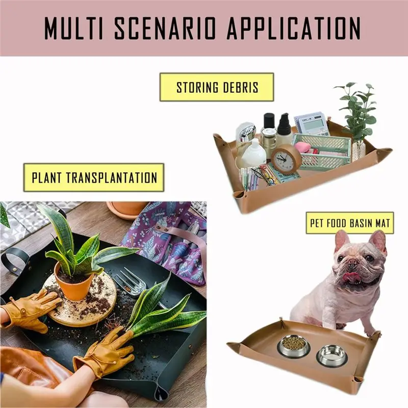 A68P-Leather Plant Repotting Mat,Thickened Waterproof Transplanting Mat,Indoor Potting Mat For Transplant