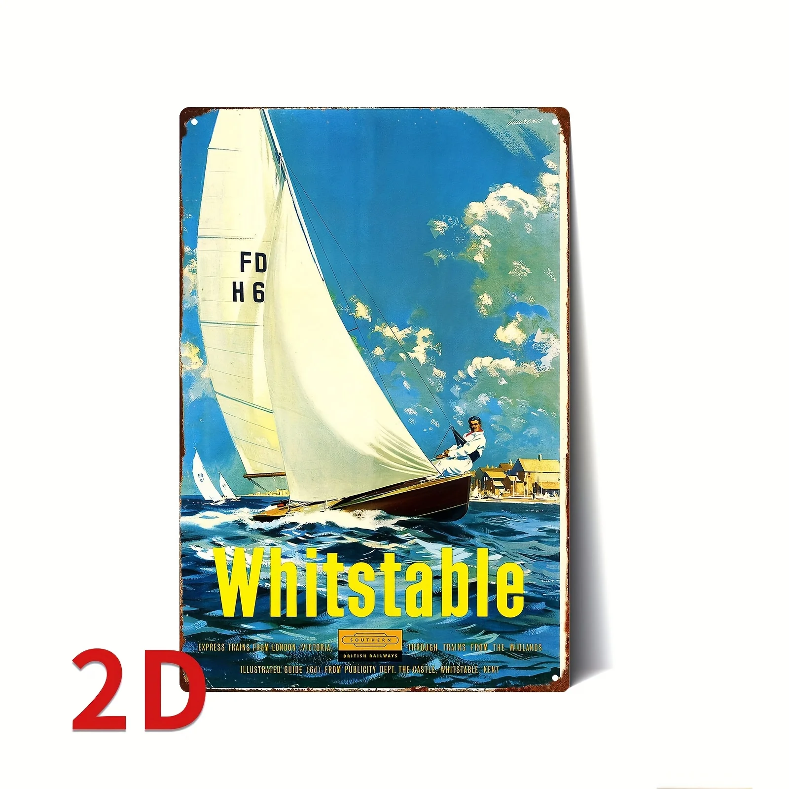 2D Flat,Vintage Nautical Metal Wall Art Suitable for Home, Bar, Office Or Outdoor Coastal Decoration for Maritime