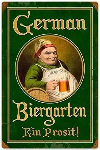 German Biergarten Vintage Metal Tin Sign 8\