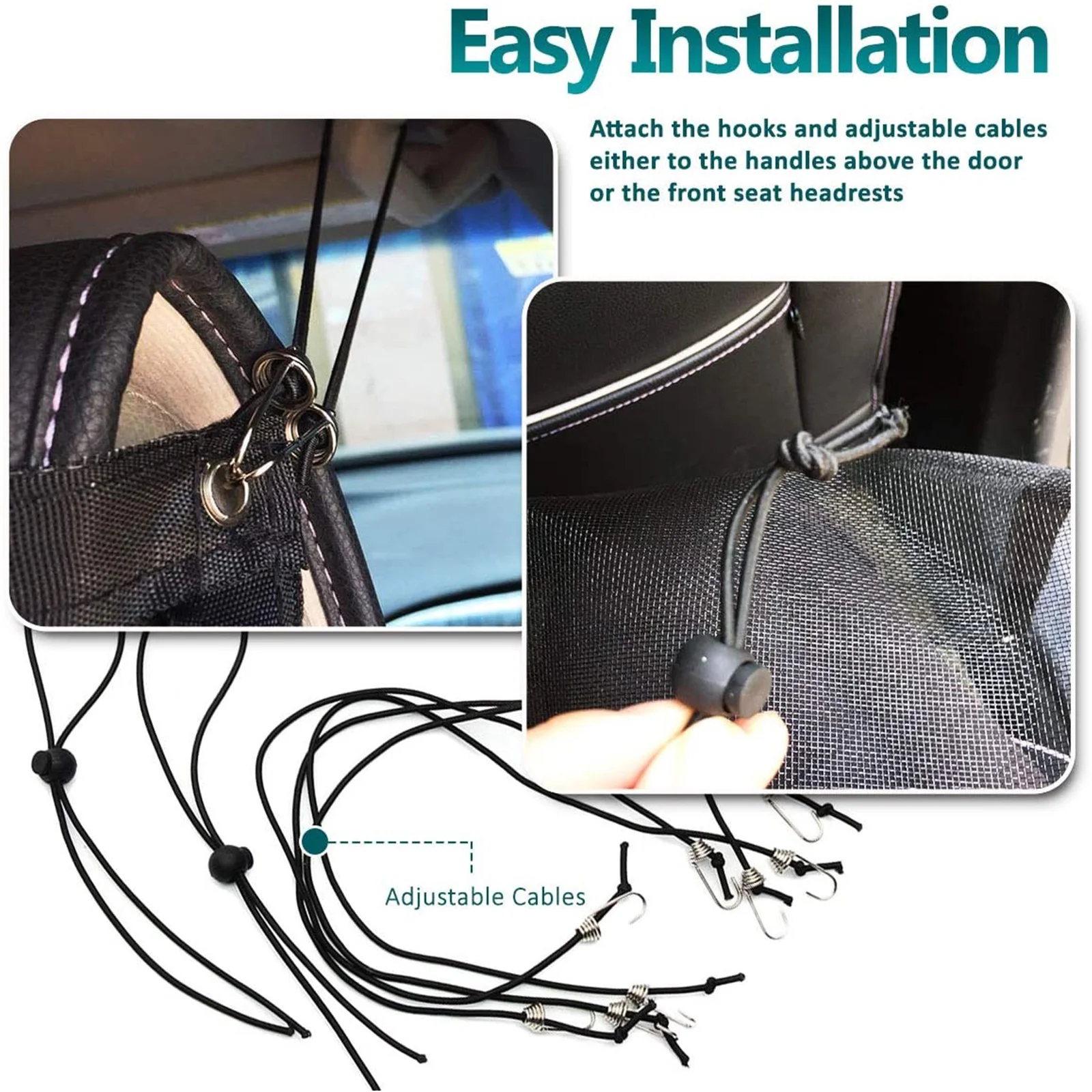 

2 set Pet Barrier Net For Car Dog Mesh Durable Safety Fence Auto Pets Mesh Waterproof Heavy Duty Travel Protection