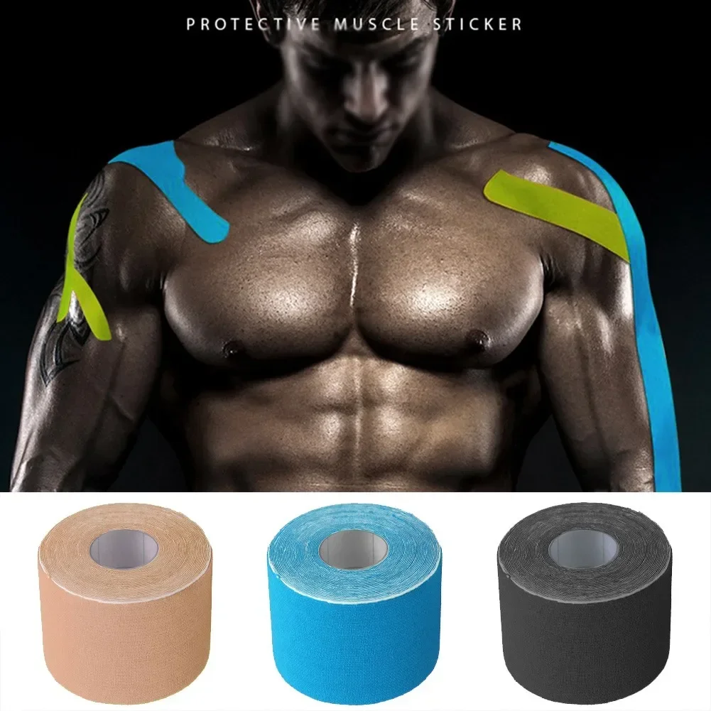 SC 1 Roll 5cm X 5m Kinesiology Tape Muscle Bandage Sports KT Muscle Injury Strain Support Physio Sports Pain Relief Stickers
