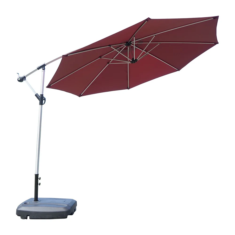Sombrilla de Aluminio para Exteriores, Tipo Cantilever, de 10 pies, con Base Desmontable, para Patio, Piscina, Playa, Uso Comercial