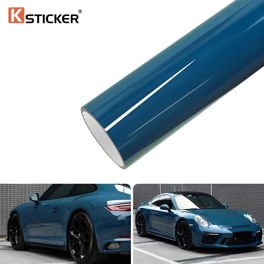 

Ksticker Car Wrapping Film PET Neptune Blue Scratch-Resistant Durable Sticker Auto Body Cover Vehicles Motorcycles Color Changed