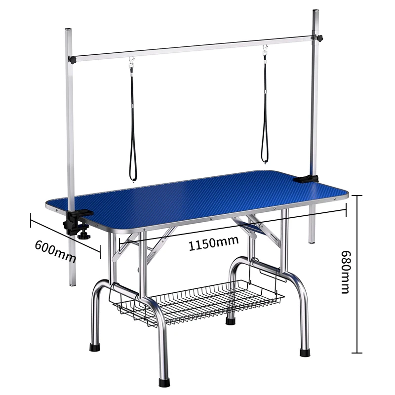 hit productProfessional Stainless Steel Dog & Cat Trimming Table Foldable Pet Grooming Table With Adjustable Arm Pet Cutting Tab