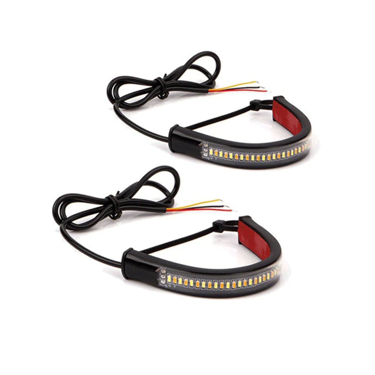 

12V 36-Colour LED Strip Bi-Colour White and Yellow Shock Light with Strap Bi-Colour Running Light for Motorbike Lights