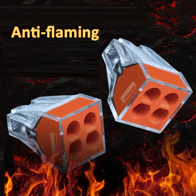 20/50/100 peças 4 portas push-in wire conector porca de parede PCT-104 condutor 18-12awg fios terminal de conexão rápida compacto