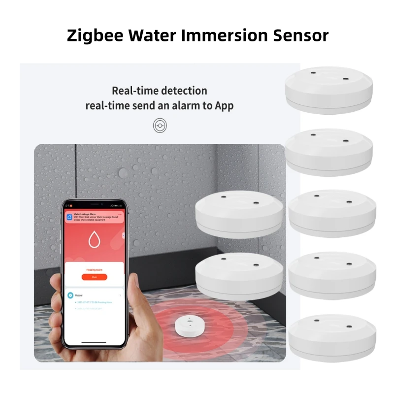 Capteur d'immersion d'eau Zigbee, capteur de fuite Smart Life, alarme de liaison d'eau, application de surveillance à distance, détecteur de fuite d'eau, 5 pièces, 3 pièces, 1 pièce