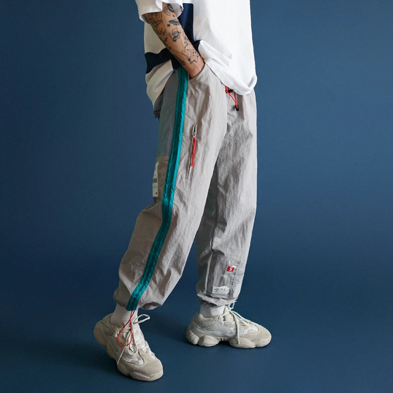 

Мужские повседневные брюки MRCYC Loose Harlan в корейском стиле, летние, зауженные, с манжетами, модные, молодежные, для активного отдыха