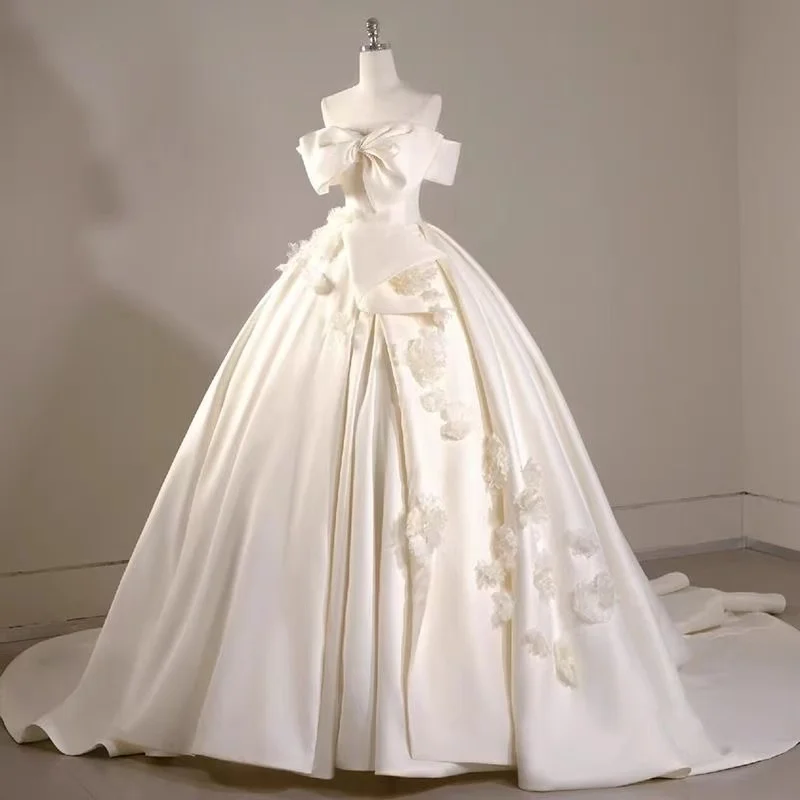 Robe de mariée élégante personnalisée pour femmes, appliques en dentelle, paillettes, tulle, patients de luxe, quelle que soit, Off The Initiated, 2025