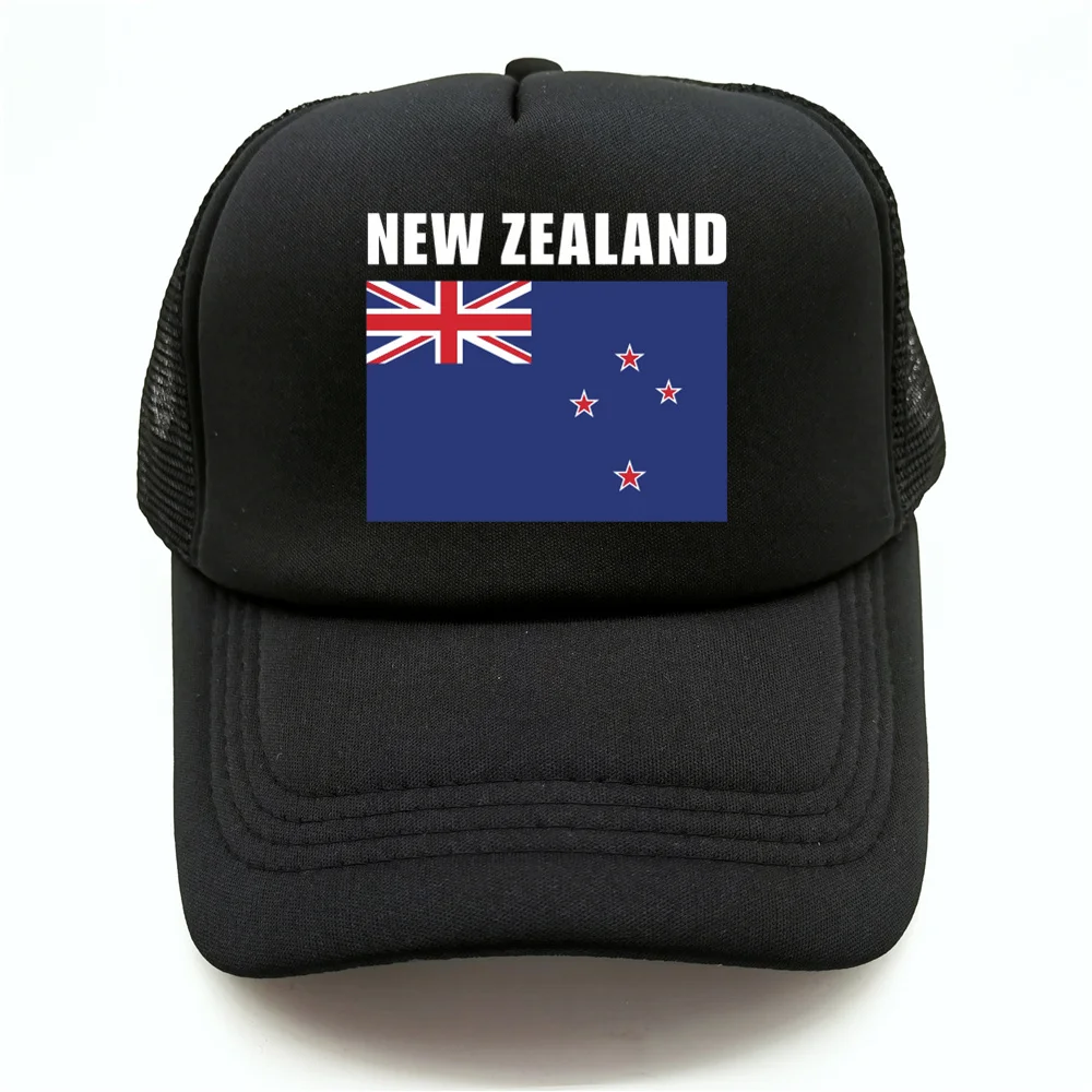 

New Zealand National Flag Trucker Cap Unisex Men Women Breathable Mesh Snapback Adjustable Daily Sun Protection Baseball Hat