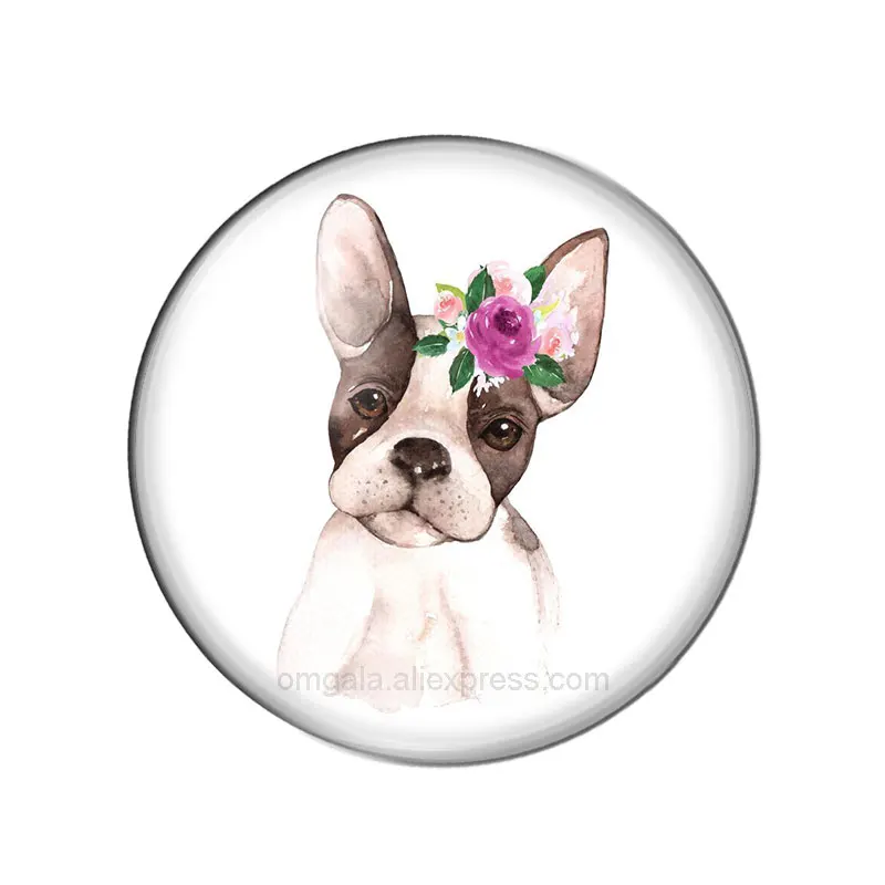 Piękne malowanie artystyczne psy Cartoon 10 sztuk zestaw 12mm/16mm/18mm/25mm okrągłe zdjęcie szkło cabochon demo płaskie powrót dokonywanie ustaleń — zdjęcie 7