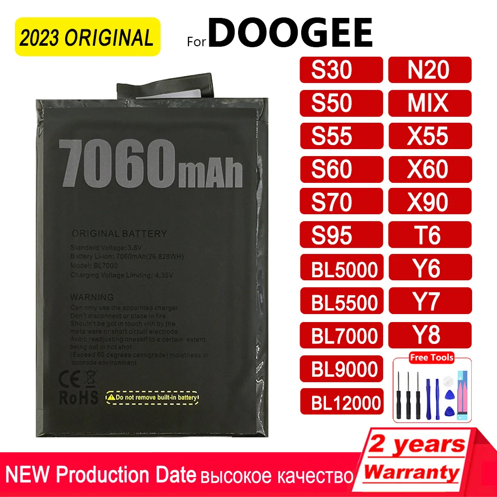 

Оригинальная запасная батарея Для DOOGEE S30/S50/S55/S60/S70/S95/BL5000/BL5500/BL12000/BL7000/BL9000/T6/N20, Высококачественная батарея