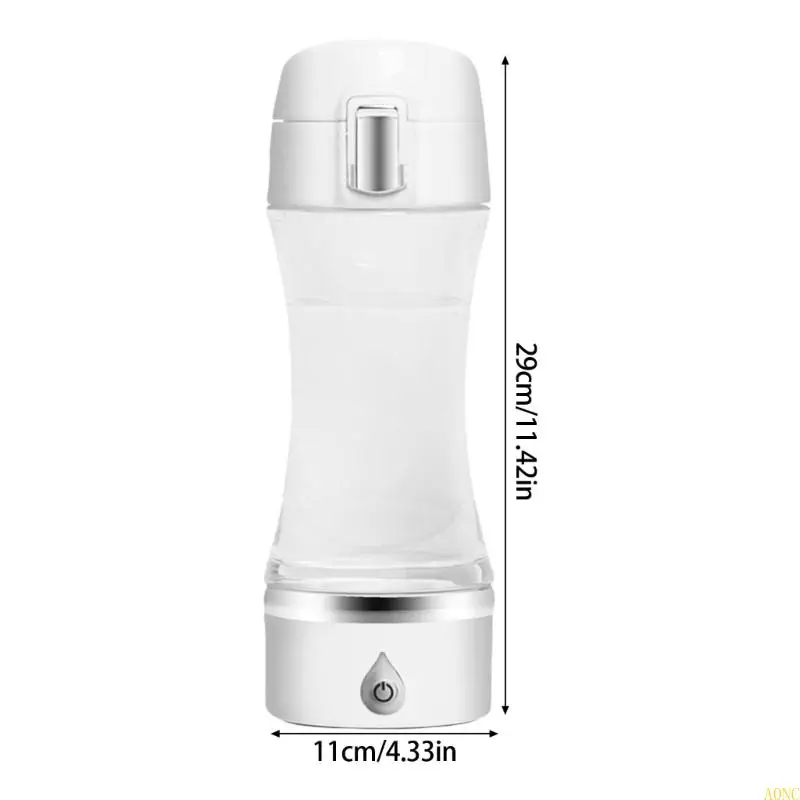 A0NC Hydrogens زجاجة ماء غني مع USB شحن المولد المولد المؤين 350 مل كوب الشرب للمكتب المنزلي واستخدام السفر