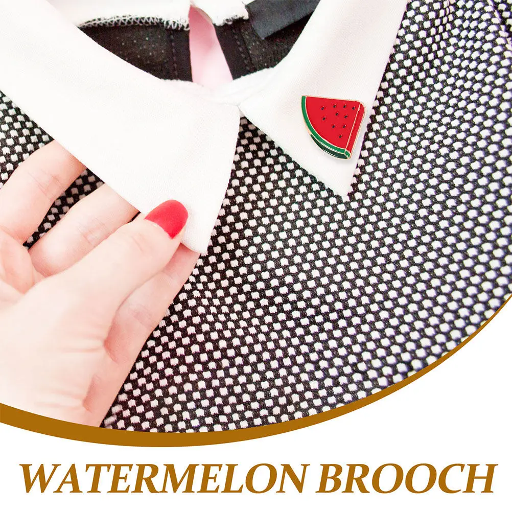 12Pcs Cartoon Watermelon Brooch Pin Vibrant Fruit Lapel Clip Lightweight Alloy Brooch for Sweater Scarf Jacket Shawl Suit