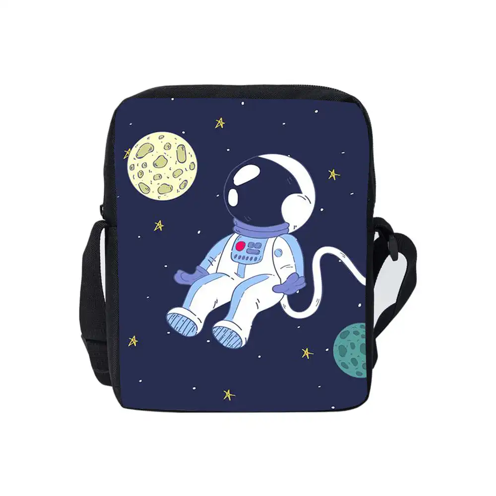 

Astronaut Daily Single Sided Messenger Bag For Boy/Girls Children Best Gifts 2D Flat Cartoon Casual Teenage Crossbody Bag