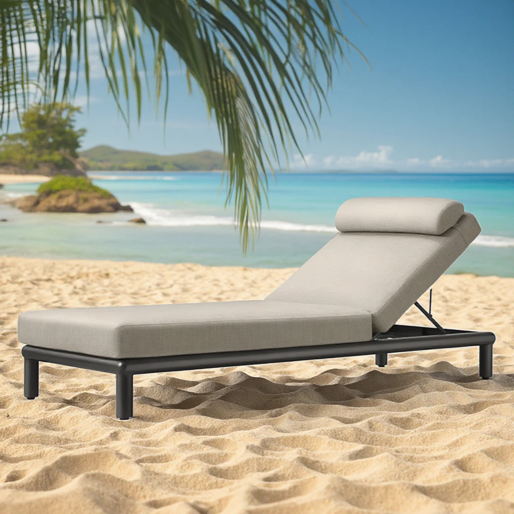 Modern leisure aluminum garden sun bed metal garden leisure chair outdoor courtyard beach swimming pool factory direct sales