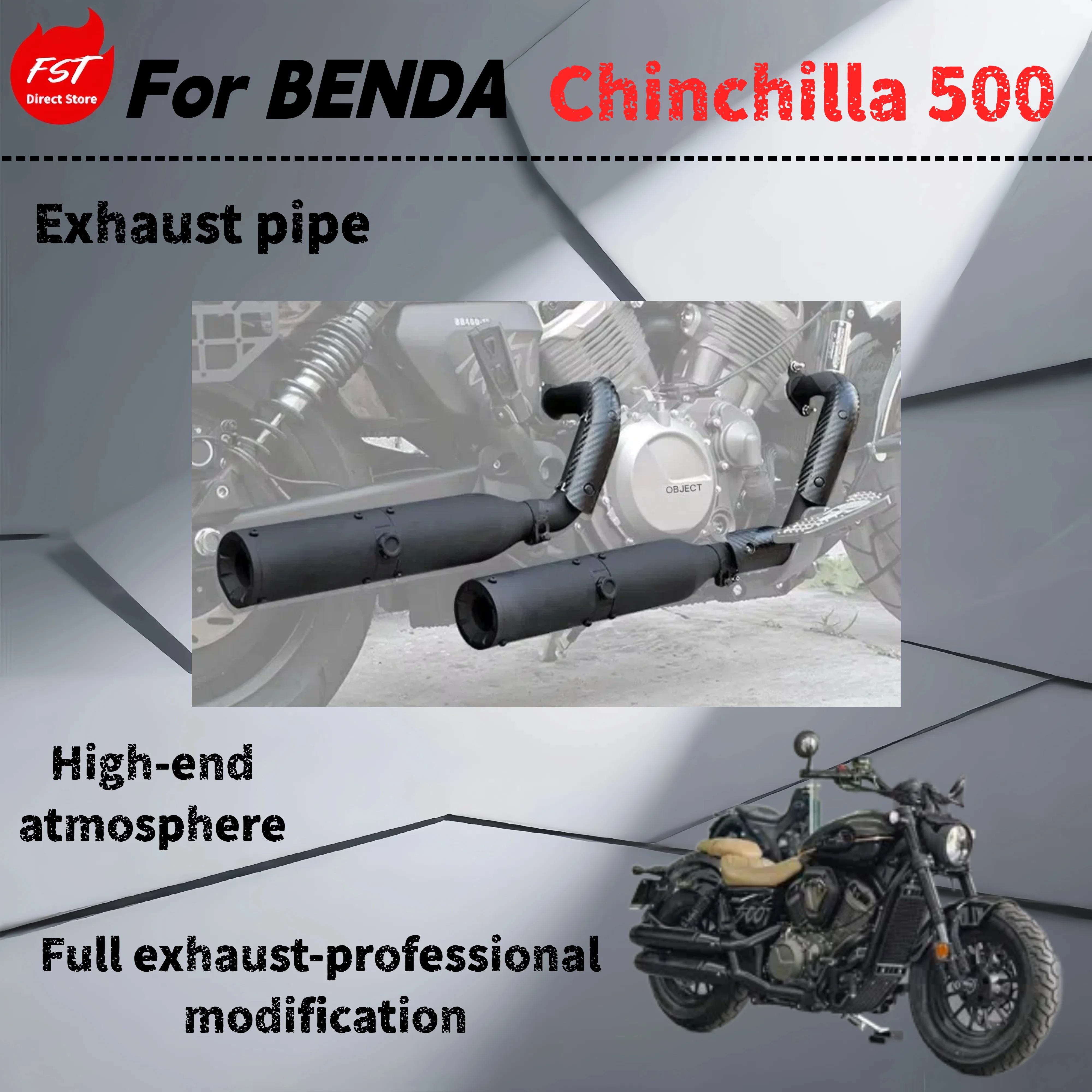 

For Benda Chinchilla 500-Modified full exhaust pipe-the sound is deep, rich and powerful
