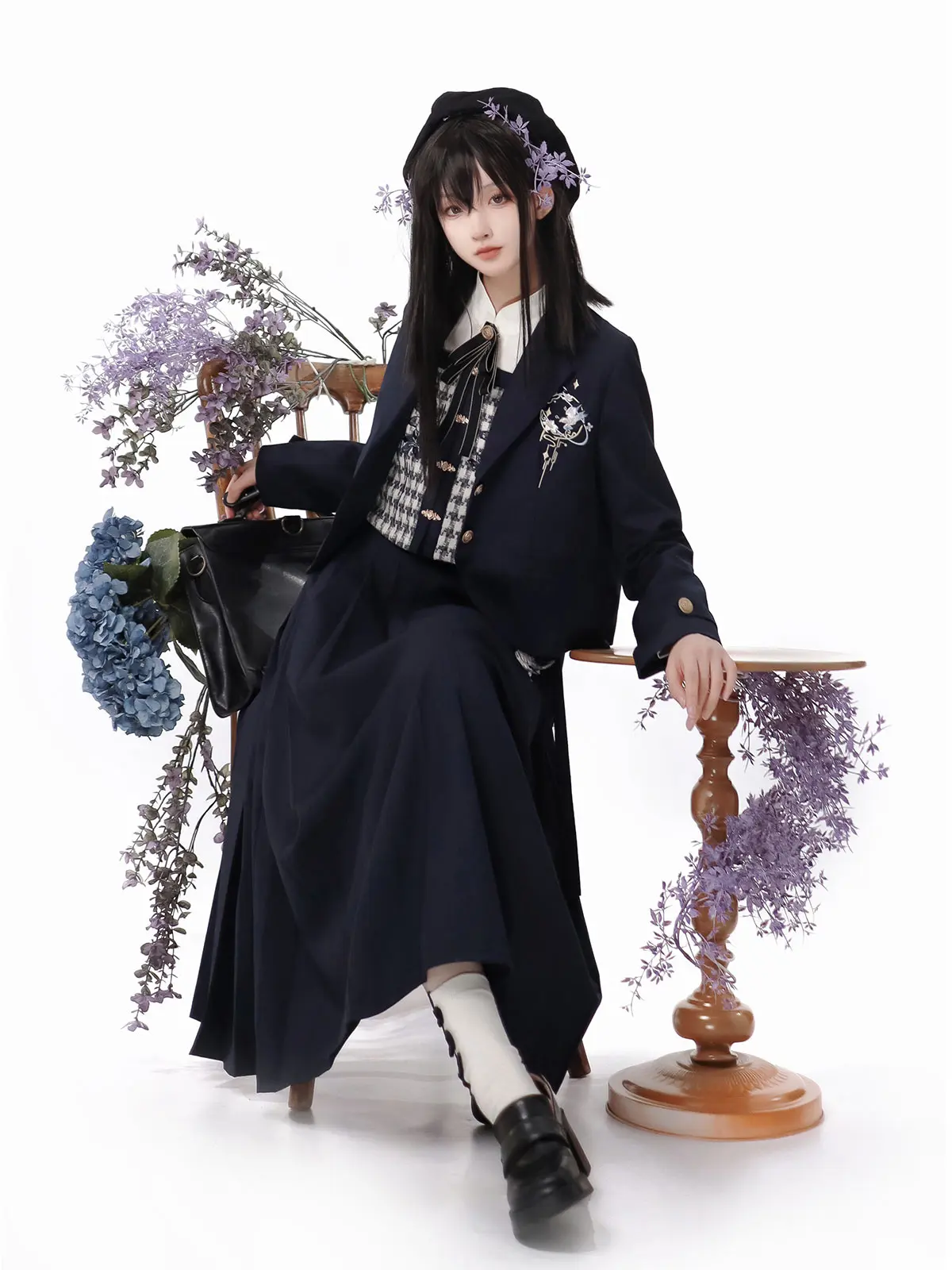 Cosplay Japanese Sweet Student Jk Uniform Set Fashion Girl Vest Shirt Half Skirt Coat Set Casual Campus Loli Clothing