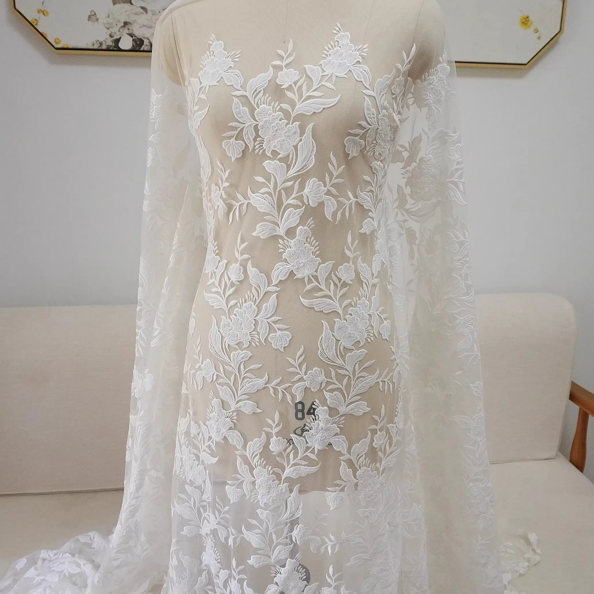 1 ياردة أقمشة شبكية جديدة التطريز بالليزر الخياطة تنورة فستان اكسسوارات النسيج للمواد #3