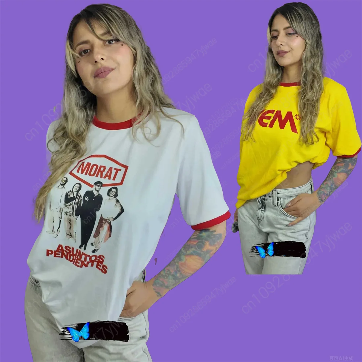 YEM Pop et musique folklorique T-Shirt Morat membre imprimé T-Shirt à manches courtes ample et confortable Fans T-Shirt d'été pour femmes