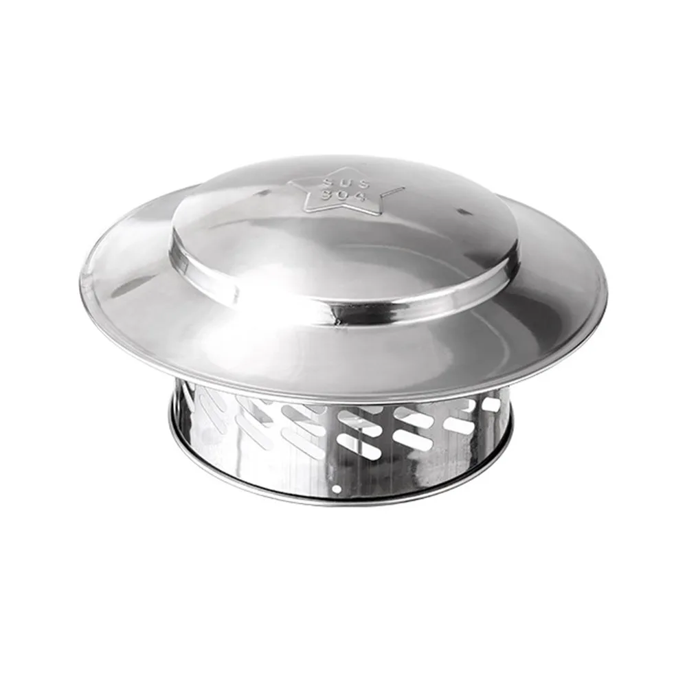 

80/110/160/200mm Rain Cover Exterior Vent Stainles Steel Windproof Roof Pipe Exhaust Hood Rainproof Breathable Ventilation Ducts