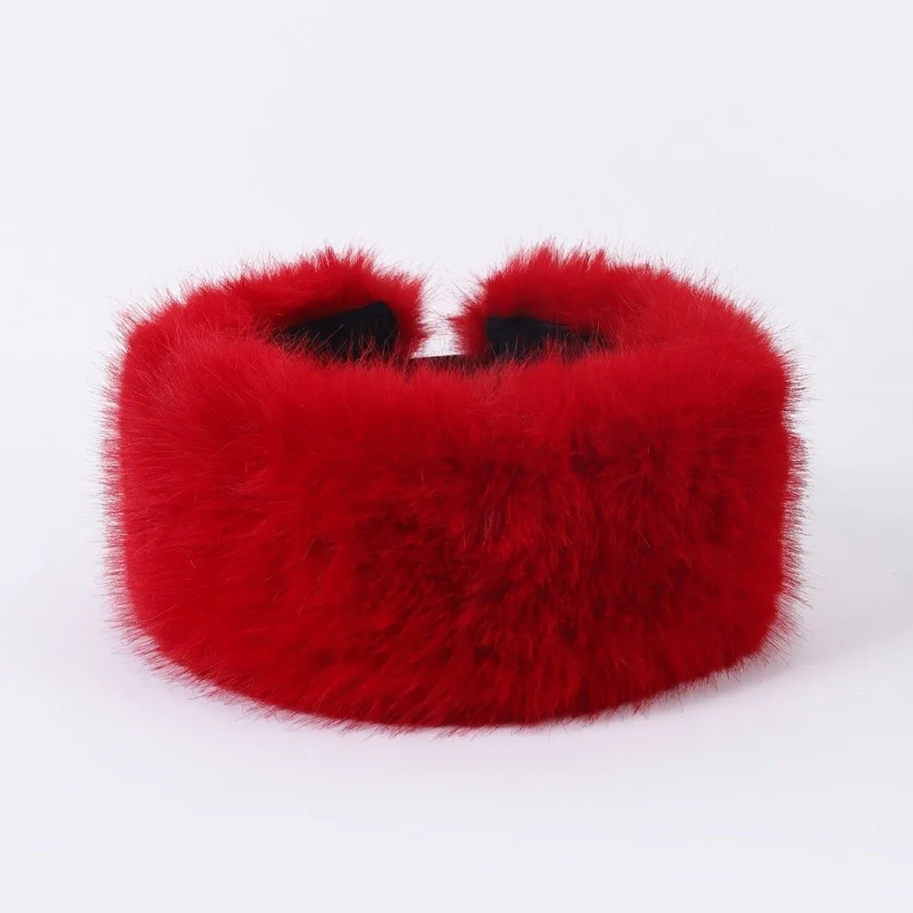 Fashion Faux Fur Empty Hat Thicken Winter Warm Travel Brimless Hat Soft Ear Protection Headband Cover