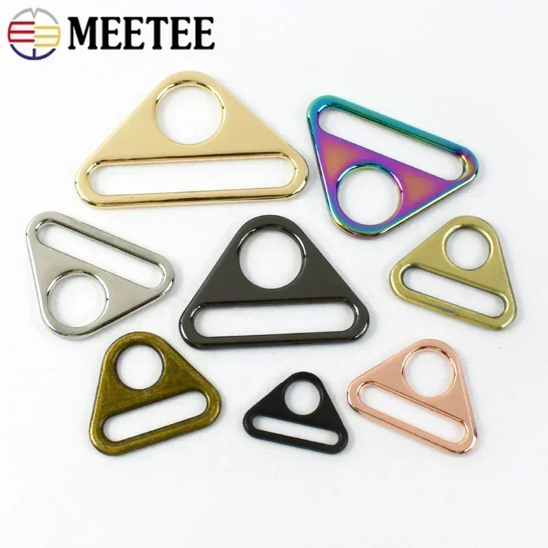 30Pcs 20-50mm Metal Buckles Triangle Adjust Belt Buckle Bag Strap Webbing Carabiner Clasp Bikini Metalic Ring Hardware Accessory