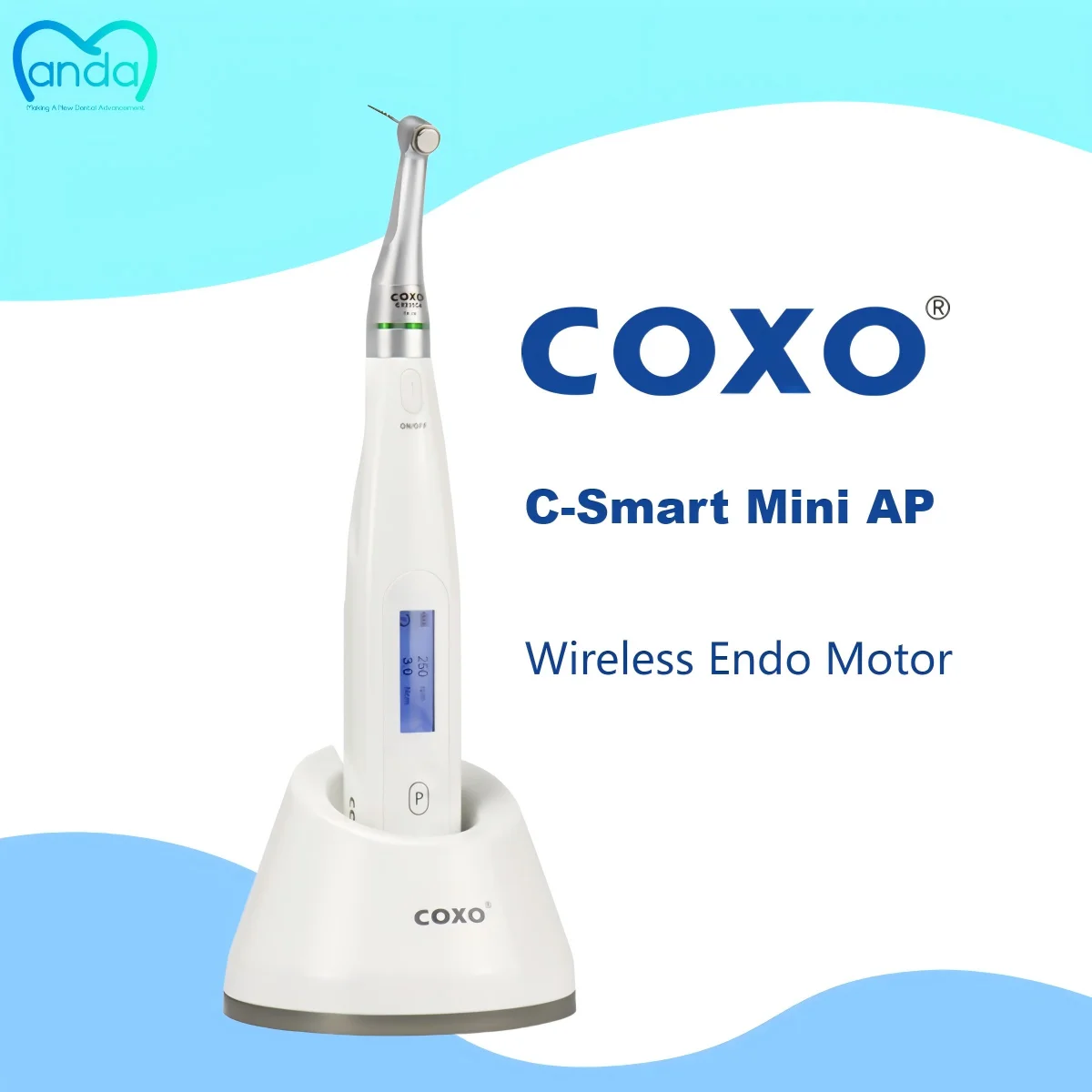 

COXO C-SMART-MINI AP Бесщеточный стоматологический эндомотор Smart со светодиодной лампой Стандартный контругловой и вершиновый локатор 16:1
