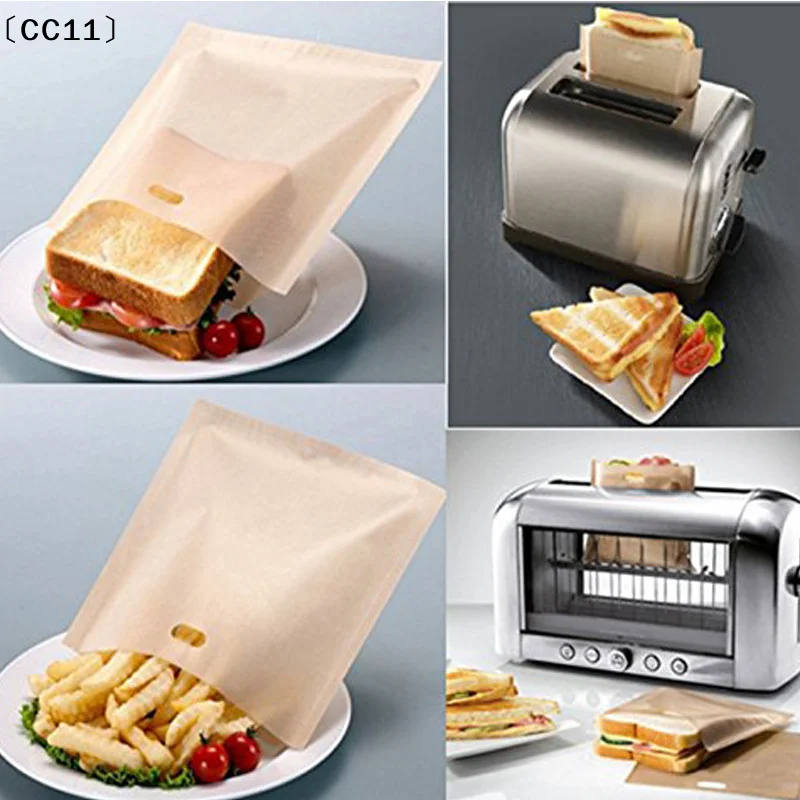 2Pcs Reusable Non-stick Baked Toast Bread Oven Bags Tools Toaster Bags For Grilled Cheese Sandwiches〔CC11〕