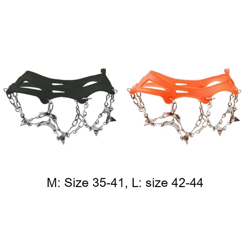 Outdoor Climbing Non-Slip Ice Snow Grippers 13 Teeth Spike Cleats Crampons For Family Outdoor Camping Accessories