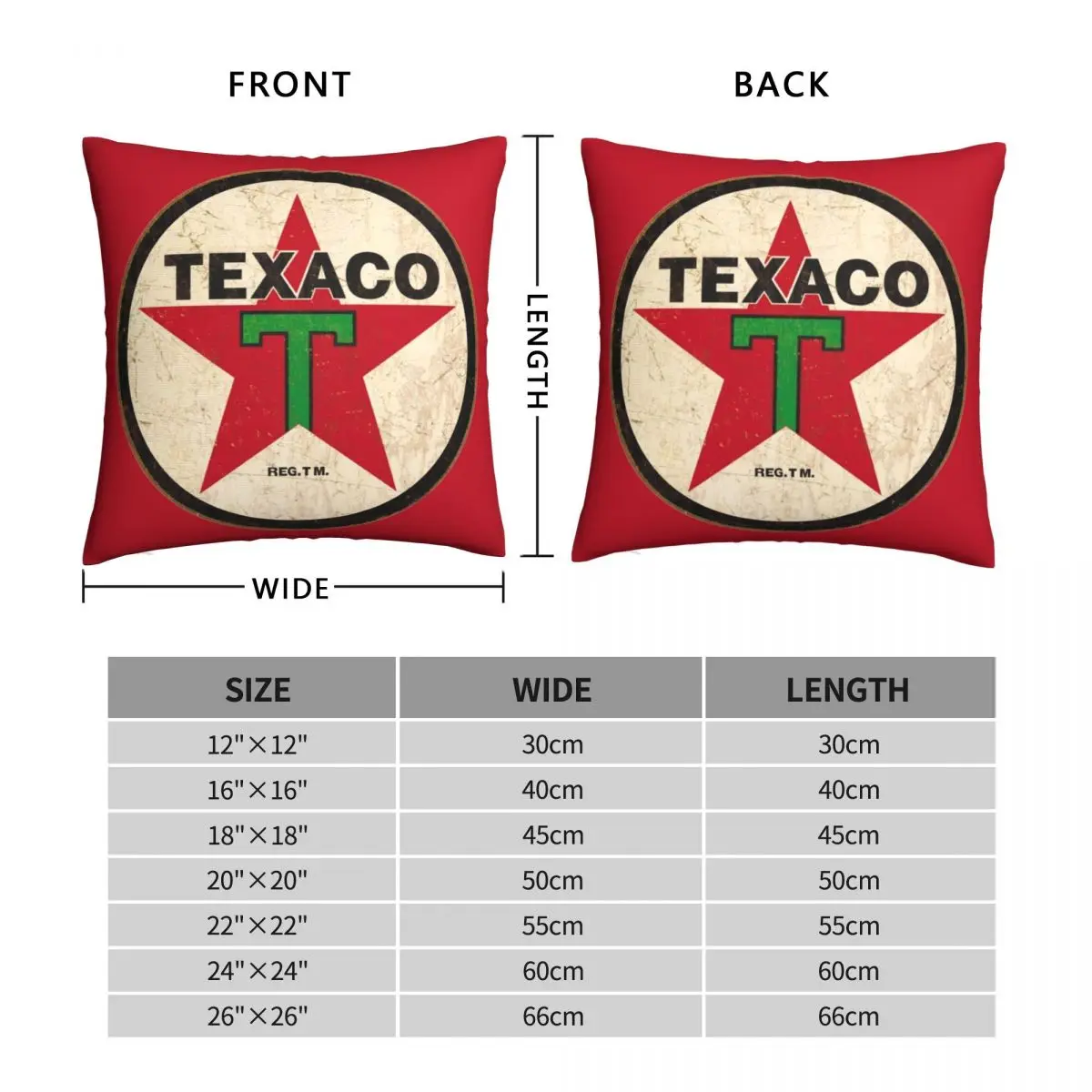 Texaco Vintage Sign Pillowcase Polyester Linen Velvet Pattern Zip Decorative Pillow Case Sofa Cushion Cover 18