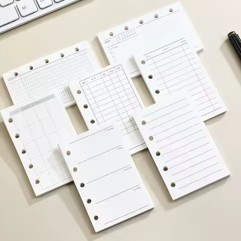 M5 Loose Leaf Notebook Refill Spiral Binder Inner Page Grid Blank Line Diary Agenda PlannerSchool Stationery