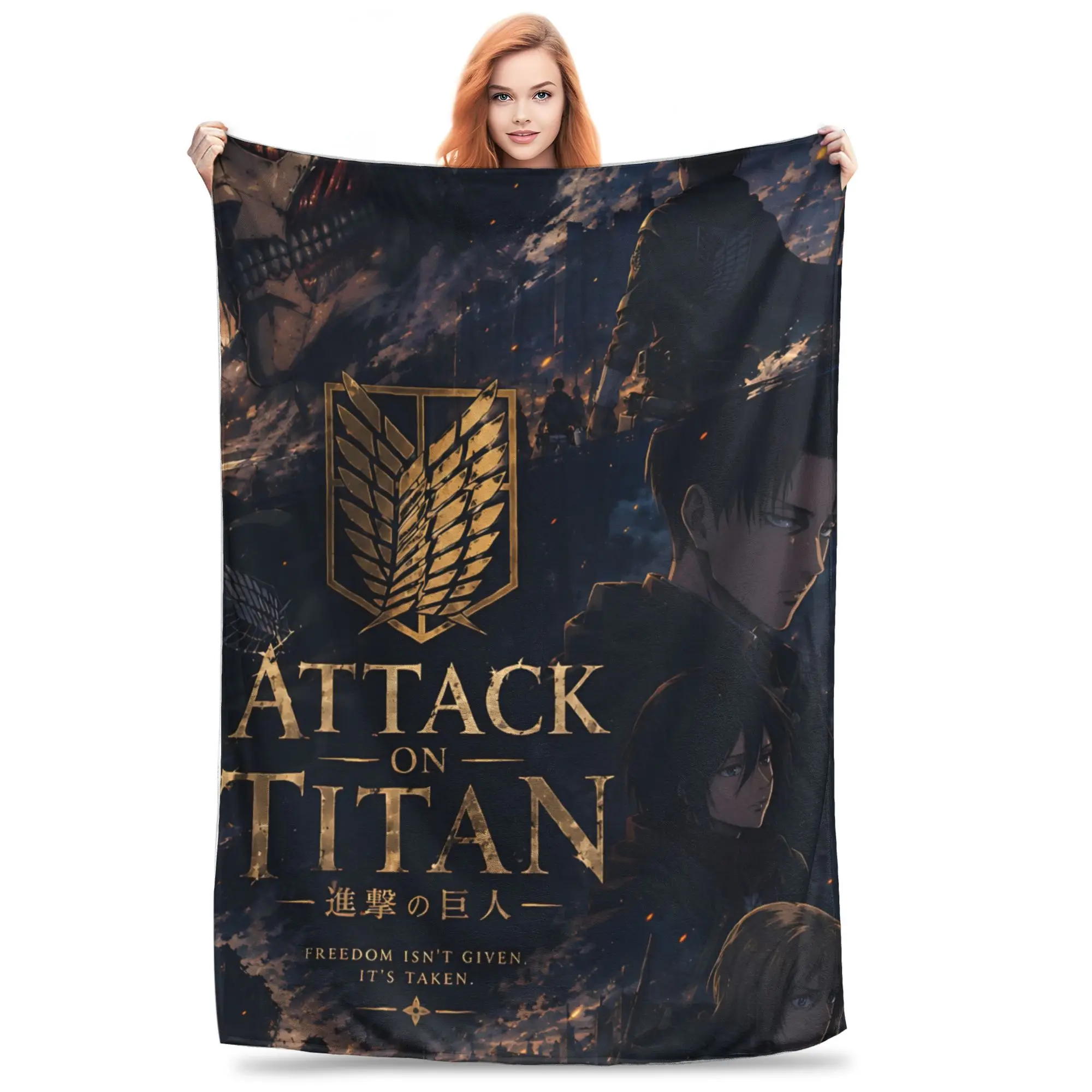 1PC Attack on Titans  home room decorations Winter Blankets for Adults Bedding Home Interior Sofa Knee